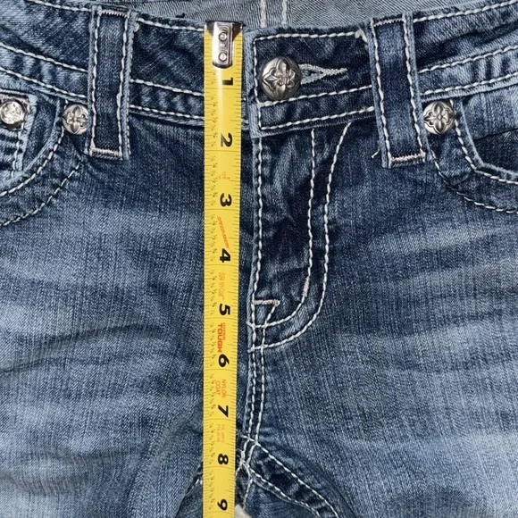 Miss Me Fleur De Lis Skinny Denim, Size 28 - Picture 9 of 16